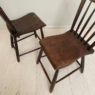 French Brown Wabi-Sabi Chairs from Ulme, 1830, Set of 2-FB-1340512