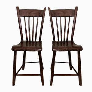 French Brown Wabi-Sabi Chairs from Ulme, 1830, Set of 2-FB-1340512