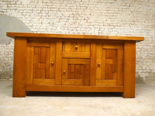 French Brutalist Sideboard in Elm, 1970-QAV-1765576