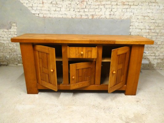 French Brutalist Sideboard in Elm, 1970-QAV-1765576