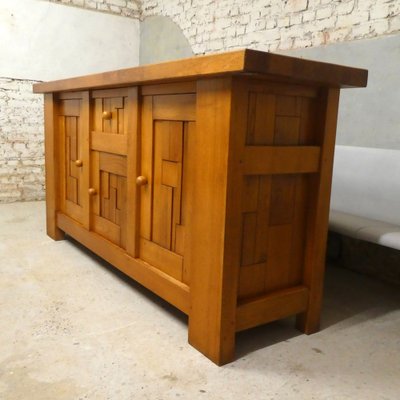 French Brutalist Sideboard in Elm, 1970-QAV-1765576