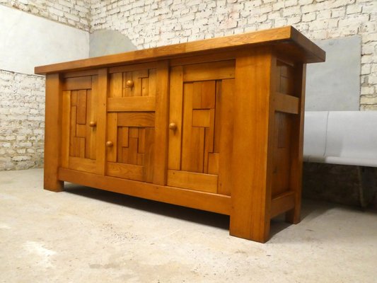 French Brutalist Sideboard in Elm, 1970-QAV-1765576