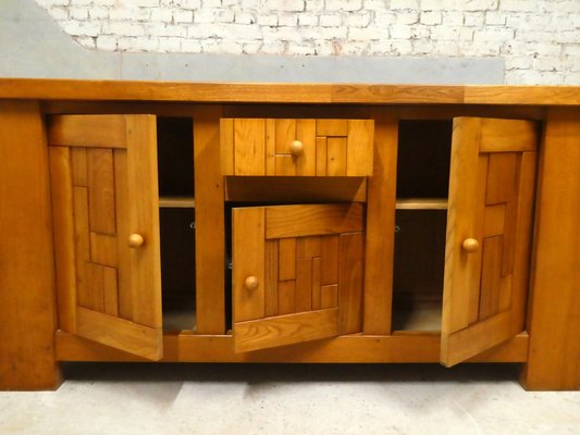 French Brutalist Sideboard in Elm, 1970-QAV-1765576