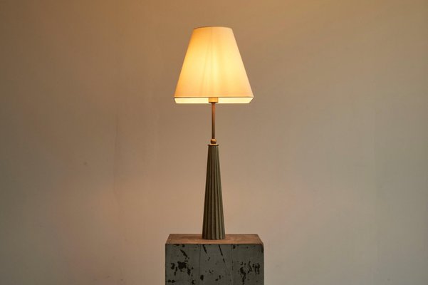 French Brutalist Table Lamp in Cast Brass, 1960s-FEW-2024249