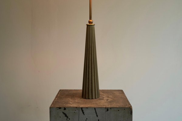 French Brutalist Table Lamp in Cast Brass, 1960s-FEW-2024249