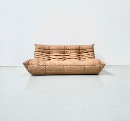 French Camel Leather 3-Seater Togo Sofa by Michel Ducaroy for Ligne Roset-XLZ-2008868