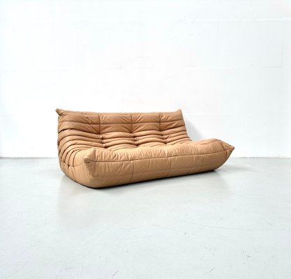 French Camel Leather 3-Seater Togo Sofa by Michel Ducaroy for Ligne Roset-XLZ-2008868