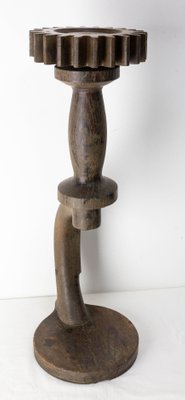 French Carved Oak Plant Holder, 1940s-RIU-1194215