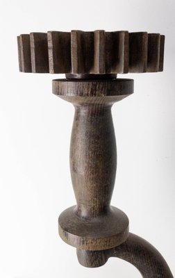 French Carved Oak Plant Holder, 1940s-RIU-1194215