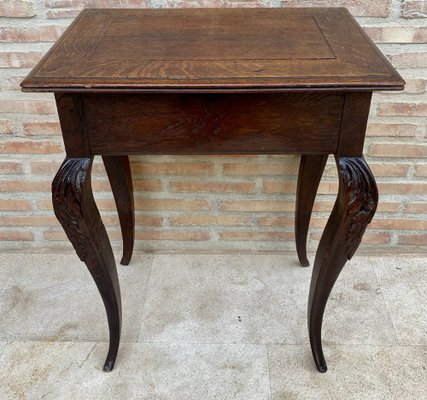 French Carved Walnut Side Table, 1940s-NOU-1726548