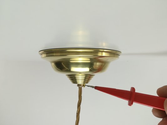 French Ceiling Lamp with Brass Ceiling Rosette-KDB-1358156