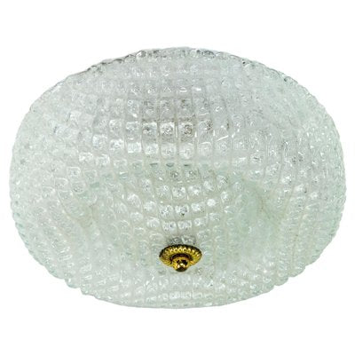 French Ceiling Light in Glass and Brass, 1960-RIU-1346161