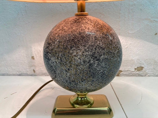 French Ceramic Brass Table Lamp from Le Dauphin, 1970s