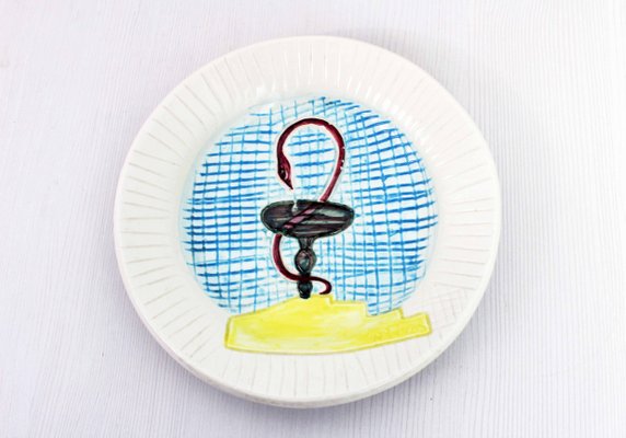 French Ceramic Hygeia Plate by R. Poiros, 1960s-BQF-843404