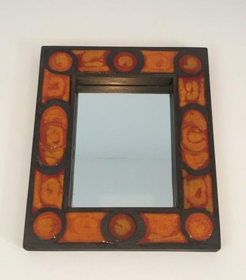 French Ceramic Mirror, 1970s-BA-766248