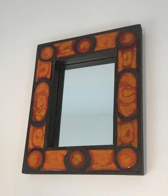 French Ceramic Mirror, 1970s-BA-766248