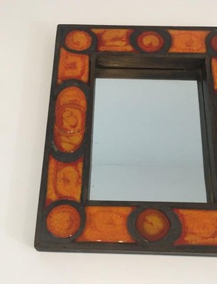 French Ceramic Mirror, 1970s-BA-766248