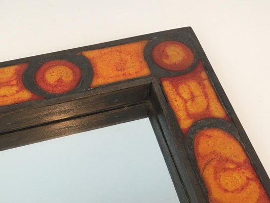 French Ceramic Mirror, 1970s-BA-766248