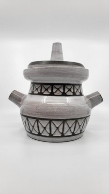 French Ceramic Soup Tureen with Geometric Decor by Emile Masson, Vallauris, France, 1960s-QCI-1749914