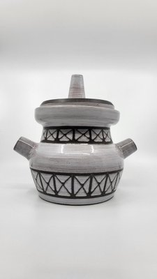 French Ceramic Soup Tureen with Geometric Decor by Emile Masson, Vallauris, France, 1960s-QCI-1749914