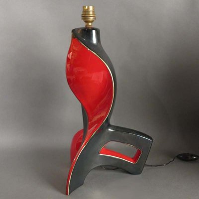 French Ceramic Table Lamp from Vallauris, 1950s-WK-693198