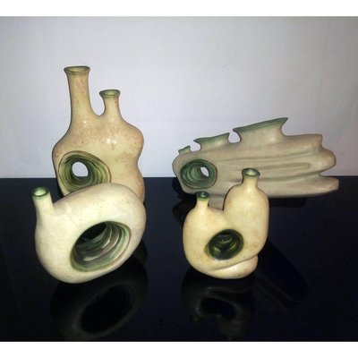 French Ceramic Vases, 1960s, Set of 4-YGE-590376