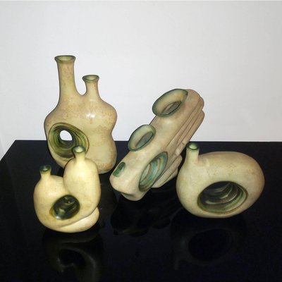 French Ceramic Vases, 1960s, Set of 4-YGE-590376