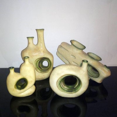 French Ceramic Vases, 1960s, Set of 4-YGE-590376