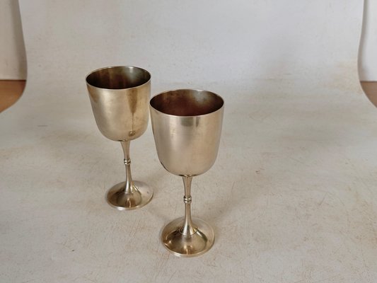 French Chalices in Silvered Coloured Metal, France, 1960s, Set of 2-UR-1796811