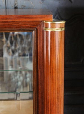 French Cherrywood Marquetry Vitrine attributed to Jules Leleu, 1930s-TDA-1376355