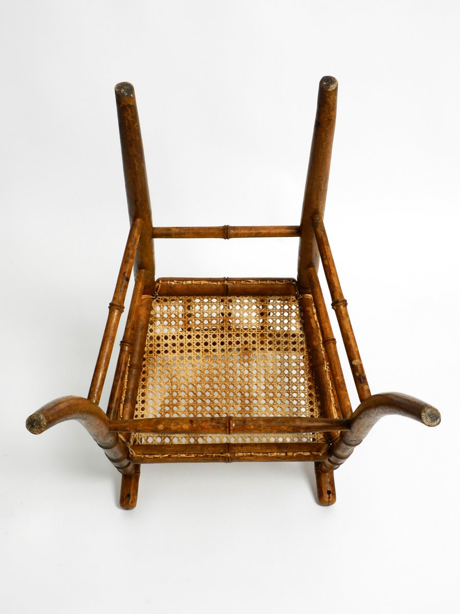 French Child's Highchair in Bentwood with Viennese Wicker Seat, 1930s