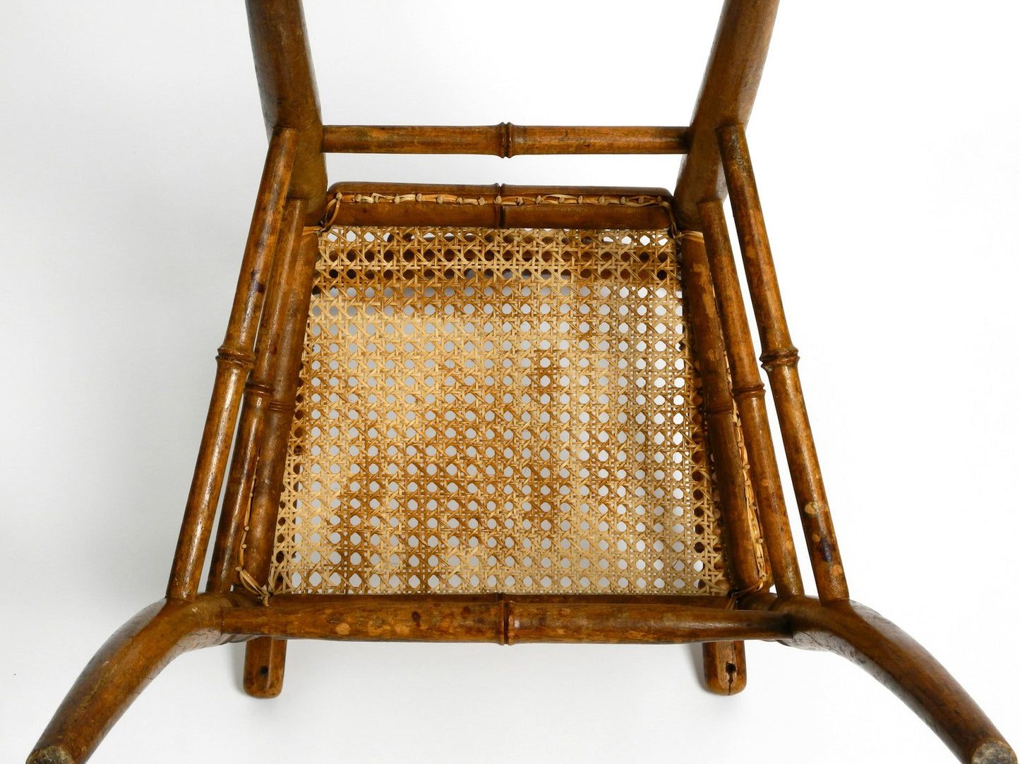 French Child's Highchair in Bentwood with Viennese Wicker Seat, 1930s