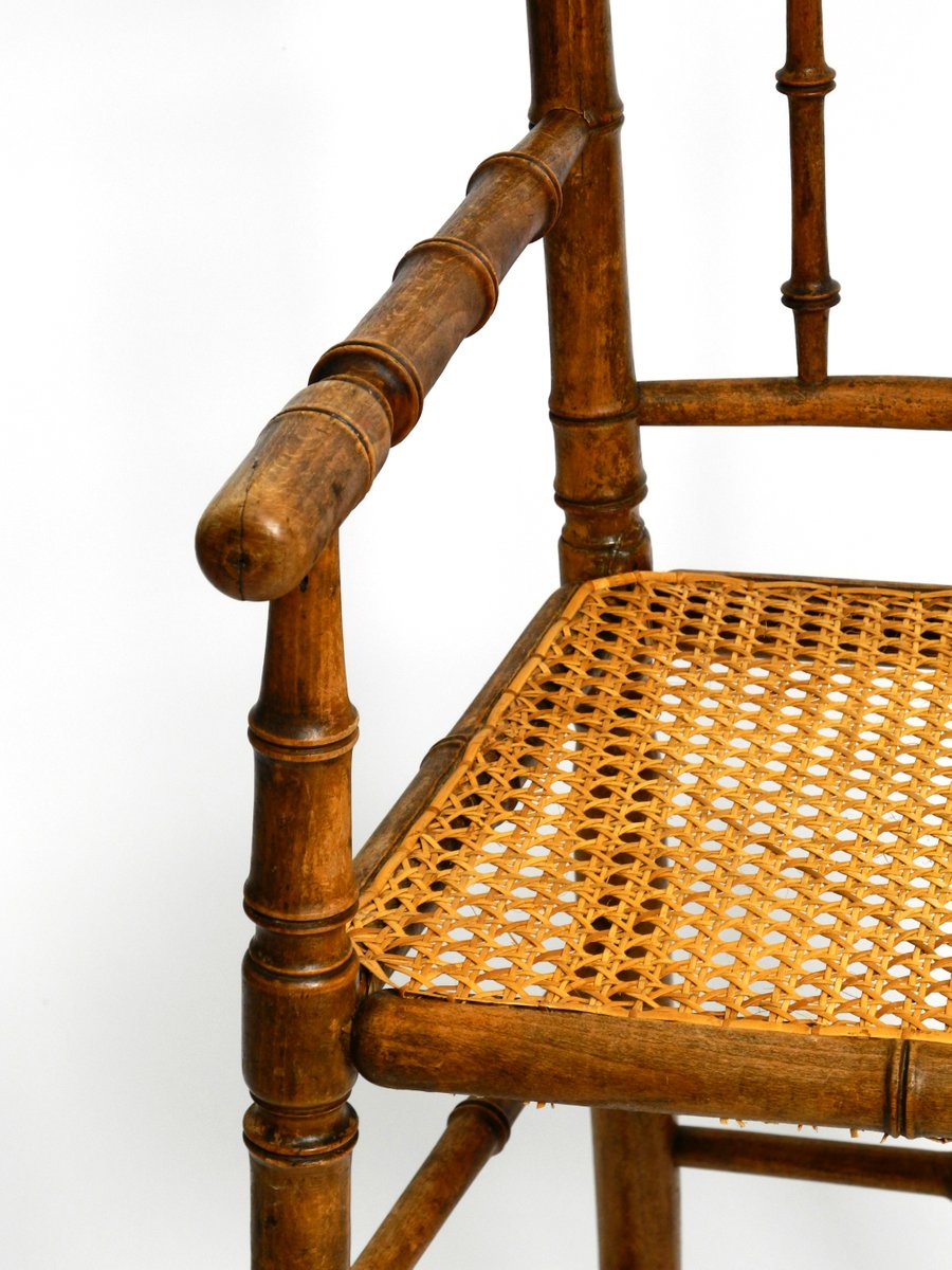 French Child's Highchair in Bentwood with Viennese Wicker Seat, 1930s