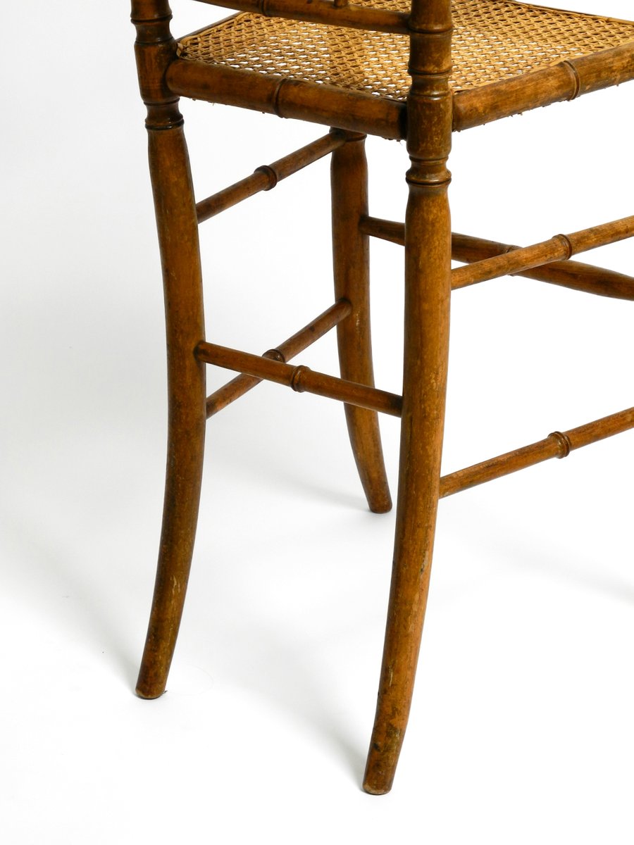 French Child's Highchair in Bentwood with Viennese Wicker Seat, 1930s