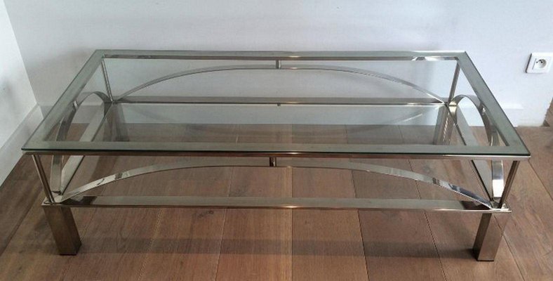 French Chrome Coffee Table, 1960s-BA-658621