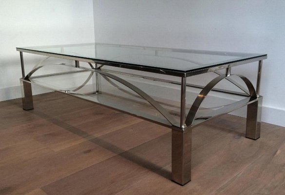 French Chrome Coffee Table, 1960s-BA-658621