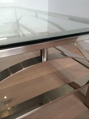 French Chrome Coffee Table, 1960s-BA-658621