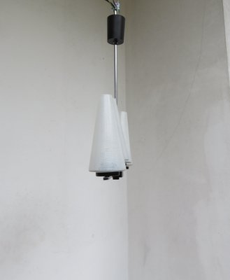 French Chrome & Glass Ceiling Lamp, 1960s-EY-571021