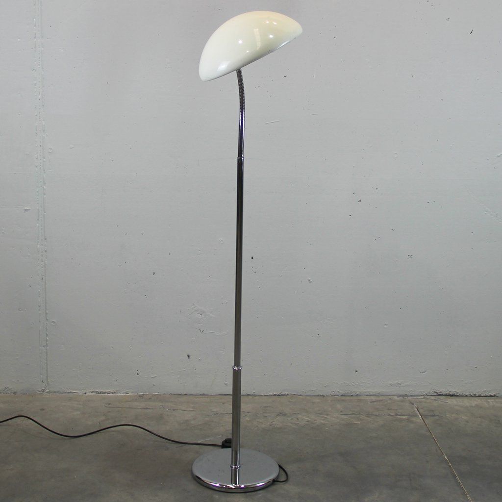 French Chromed and Lacquered Metal Floor Lamp, 1960s