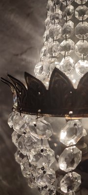 French Classic Crystal and Brass Wall Lights, 1950s, Set of 2-RGF-1092023