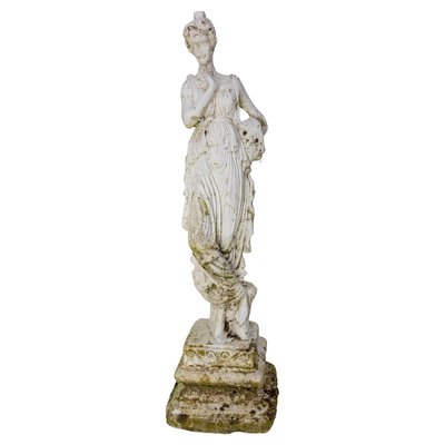 French Classical Style Painted Concrete Woman Statuette, 1960-RIU-2018633