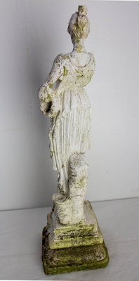 French Classical Style Painted Concrete Woman Statuette, 1960-RIU-2018633