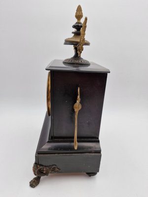 French Clock in Black Belgian Marble, Late 1800s-RKF-1803193