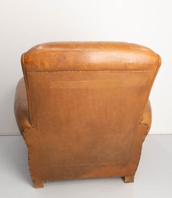 French Club Armchair in Cognac Leather, 1930s-RIU-1800663