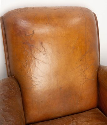 French Club Armchair in Cognac Leather, 1930s-RIU-1800663