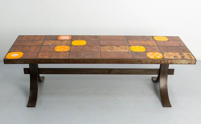 French Coffee Table in Glazed Ceramic, 1960-RIU-1735612