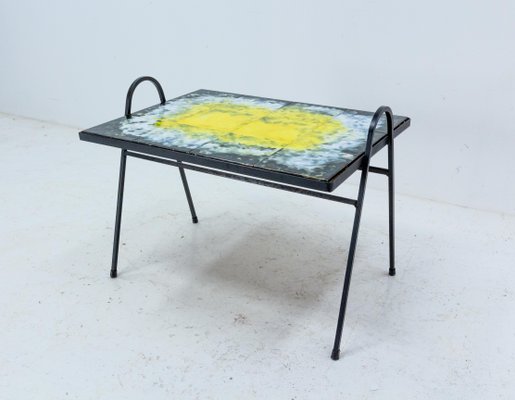 French Coffee Table in Iron and Ceramic, 1960-RIU-1299308