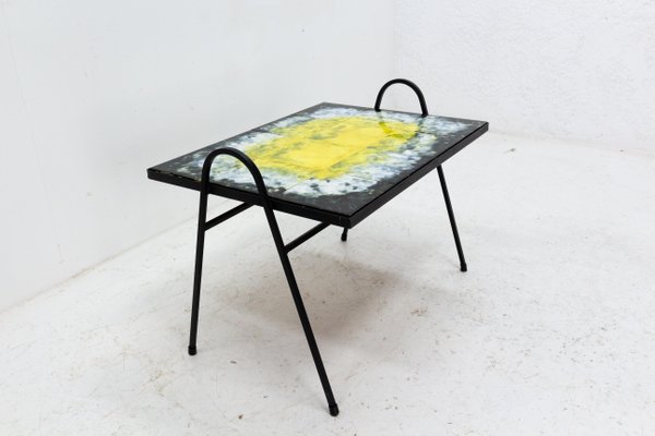 French Coffee Table in Iron and Ceramic, 1960-RIU-1299308