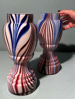 French Colored Opaline Glass Vases from Clichy Cristallerie, 1860, Set of 2-QRS-2031384