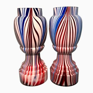 French Colored Opaline Glass Vases from Clichy Cristallerie, 1860, Set of 2-QRS-2031384